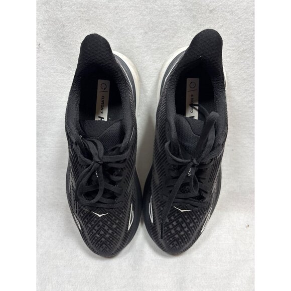 Hoka Mens Clifton 9 Running Shoes Size 8.5 Black & White - Picture 2 of 10